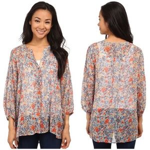 Joie Lacee Blouse Silk Floral Button Down Shirt Small